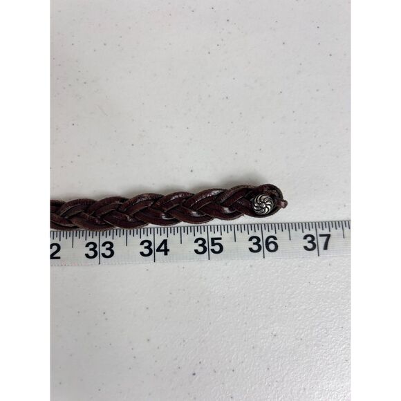 Donna Katz Women's Brown Braided Skinny Belt Genuine Leather Size M - Picture 7 of 8